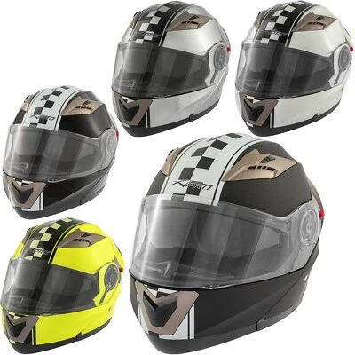 Casco Modulare Moto Doppia Visiera Omologato ECE 22 Touring Grafica Flip-Up - Immagine 1 di 3