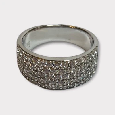 Anel de cristal Swarovski prata esterlina 925 Evoke 5 fileiras tamanho 9,25 - Imagem 1 de 4