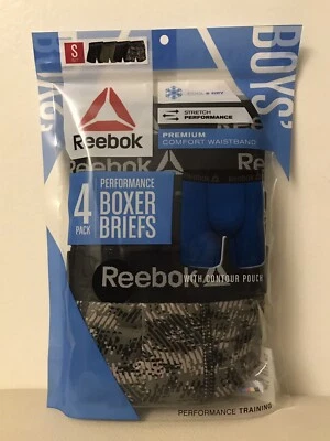 REEBOK Boy's 4 Pack Performance Boxer Briefs NEW In Package Size Small (S) 6/7 - Image 1 of 2