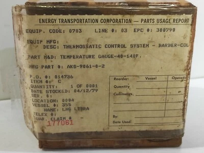 Barber Colman AKS-9061-0-2 Temperature Gauge -40 To 70 C 85544 -40 To 160 F - Image 1 of 4