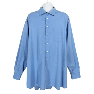 Camisa de Vestir Oxford Gitman Bros De Colección Para Hombres Azul Abotonada Talla 20-38 Alta (Se Adapta a 4XL) - Imagen 1 de 6