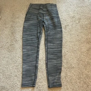 Ivivva by Lululemon Leggings Girls 14 Gray Stripe Workout Athleisure Yoga - Picture 1 of 6