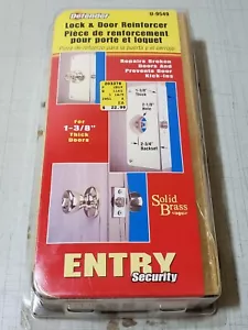 Cerradura de latón Prime-Line y refuerzo de puerta U-9549 seguridad de entrada 1-3/8" grueso NUEVO - Imagen 1 de 4
