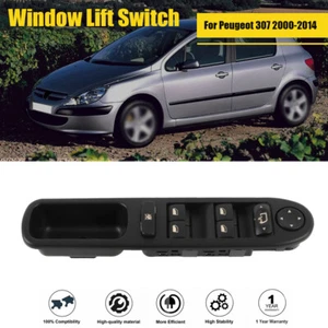 Plastic Black For Peugeot 307 2000-2014 Front Driver Power Window Lift Switch - Picture 1 of 11