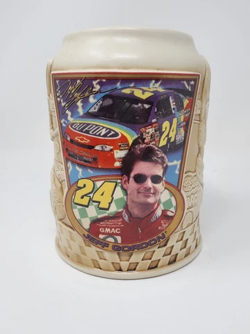 Jeff Gordon Nascar #24 Coffee Mug Beer Stein 1997 DuPont Ceramic 3D Cup BUF Cover