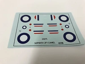 01075 Airfix Decal Sheet - Sopwith 2F1 Camel 1:72 - Picture 1 of 1