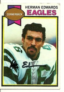 HERMAN EDWARDS PHILADELPHIA EAGLES SIGNED AUTOGRAPHED 1979 TOPPS CARD #212 W/COA - Picture 1 of 1