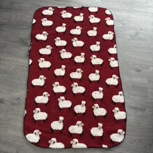 Saplings Pine Cone Hill Kids Red White Lamb Sheep Baby Blanket Security Lovey - Picture 1 of 13