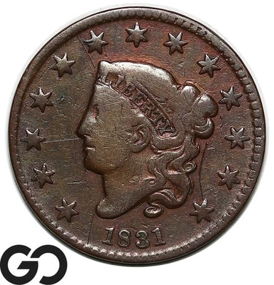 1831 Large Cent, Coronet Head, Small Letters - Image 1 of 3