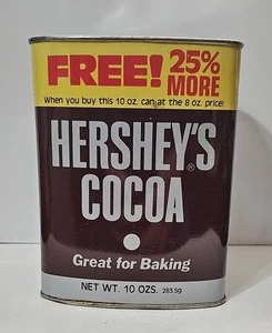 Vintage Hershey's Cocoa Tin - 10 oz - Picture 1 of 7