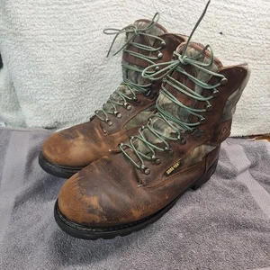 Rocky Goretex Camo Boots Mens 10.5 M Vibram Hiking Hunting 1000 Gram Thinsulate - Picture 1 of 14