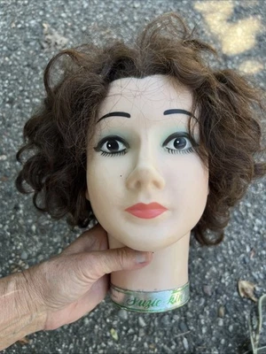 Suzie-Kin K-600 Cosmetology Mannequin Head Great Brown Hair Human Vintage L@@K!! - Image 1 of 4