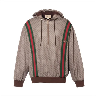 Gucci GG Cotton & Polyester Hoodie M Men's Beige×Brown  655153 Sherry Line Brand - Image 1 of 4