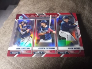 MINT 2021 Bowman Red Refractor Pipeline 5/5 Shea Langeliers Shewmake Drew Waters - Picture 1 of 2