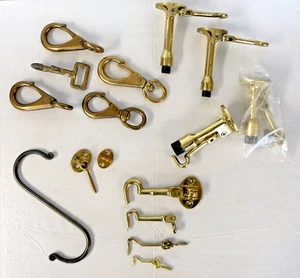 1940-50's Brass/ Bronze/ Metal Locks & Doorstops - 14 pcs - Picture 1 of 20