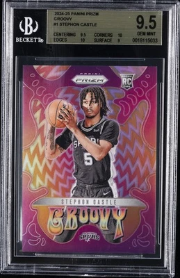 2024-25 PANINI PRIZM GROOVY #1 STEPHON CASTLE ROOKIE RC BGS 9.5 - Image 1 of 2