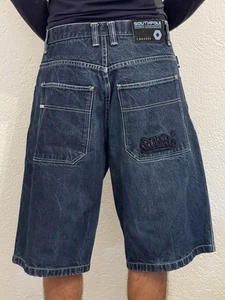 Southpole Y2K Baggy Loose Fit Denim Shorts HipHop RAP Gr. 40 Graffiti Logo - Bild 1 von 22