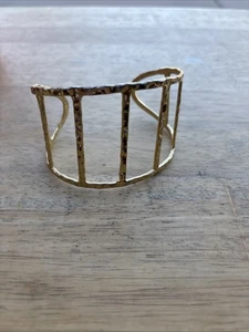 Vintage goldfarben durchbrochen verstellbar breite Manschette Mode Armband - Bild 1 von 6