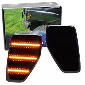Smoke Lens Amber Triple-Row Full LED Strip Fender Side Markers For Hummer H3 H3T - Foto 1 di 9