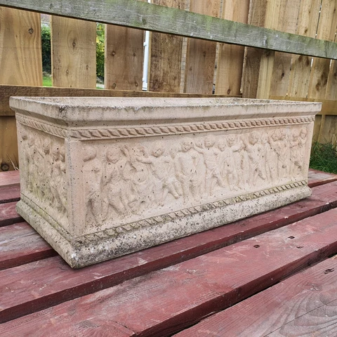 Large 24" Reclaimed Romanesque Style Garden Planter Cover