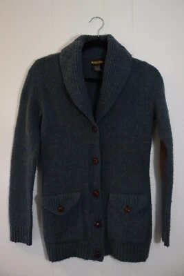 Cardigã de rugby Ralph Lauren lã Shetland pequeno remendo de cotovelo (42)  - Imagem 1 de 4