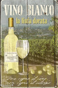 Vino Bianco Nostalgic Art Magnet 8 cm x 6 cm Weißwein Wein * - Picture 1 of 2