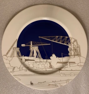 People Will Always Need Plates Shipyard large plate 1 of 50 blue gold white 233 - Picture 1 of 2