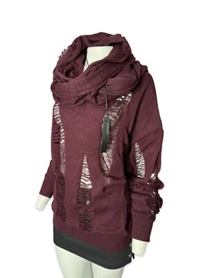 Suéter y bufanda Widow by Lip Service punk gótico envejecido apocalíptico de gran tamaño Foto 1 de 4