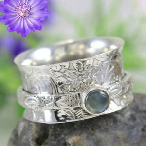 Labradorit Edelstein 925 Sterlingsilber Ring Handarbeit Schmuck Ring als Geschenk - Bild 1 von 3