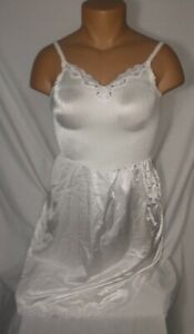 Vintage Size 38 White Slip Dress Nylon & Stretch Waist By JcPenney