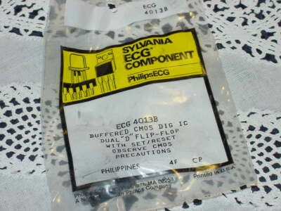 Componente Sylvania ECG 4013B Buffered CMOS DIG IC ECG ¡NUEVO PAQUETE SELLADO! Foto 1 de 2