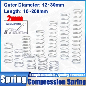 304 Stainles Steel Compression Spring Small Spring Wire Diameter 2mm, L 10~200mm - Picture 1 of 15