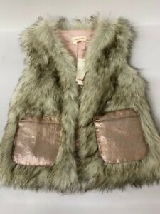 Catimini Girl's Faux Fur Vest CP16005_11, Size 6 Years - NEW