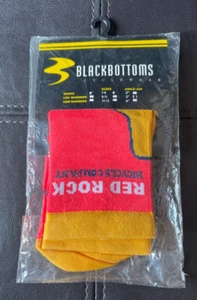 New Blackbottoms Cycle Wear Cycling Socks 1 Pair Yellow Red 3" Size 7-9 Red Rock - Picture 1 of 3