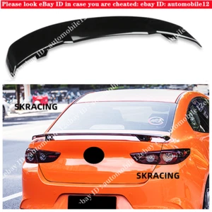 Seagull Gloss Black Rear Tail Trunk Spoiler Wing Lip Trim For Mazda 3 2016-2021 - Picture 1 of 6