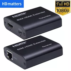 4K HDMI Extender 120M with Loop Audio 1080P HDMI RJ45 Extender 60M over CAT5e/6 - Picture 1 of 16