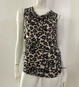 EMME MARELLA Maglia top panna fantasia nera rosa antico Tg S - Foto 1 di 9