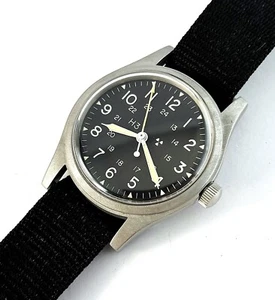 Reloj militar vintage raro Hamilton Mil-W-46374D acero inoxidable para hombre 17J 1988 - Imagen 1 de 11
