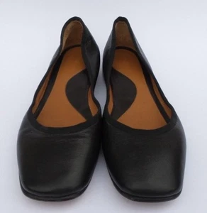 Celine Ballerinas schwarz Leder Ripsband eckige Zehenpartie getauchte Seiten 36 guter Zustand - Bild 1 von 11