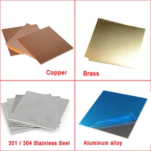 Copper, Brass, Stainless Steel Sheet Metal Square Plate 0.1-10mm Thick | 100,200,300MM - Picture 1 of 1