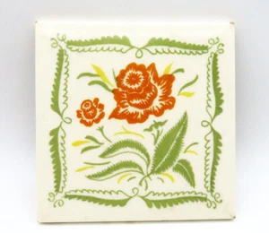VINTAGE DECORATIVE WALL TILE FLORAL DESIGH - Picture 1 of 2