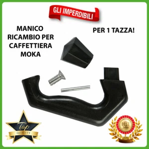 Ricambi per caffettiera 1 tazza manico e pomello moka ricambio plastica nero - Foto 1 di 3