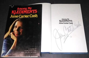 Signed memoir JUNE CARTER CASH Among My Klediments 1979 country music Johnny VG+ - Foto 1 di 6