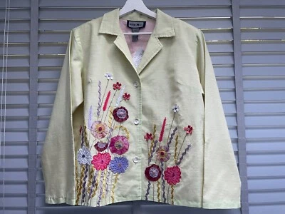 Chaqueta INDIGO MOON Verde Bordada Grande + Vintage Adornada Lentejuelas Boho Foto 1 de 4