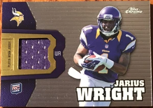 2012 Topps Chrome Rookie Relics Jarius Wright #RR17 Minnesota Vikings - Picture 1 of 2