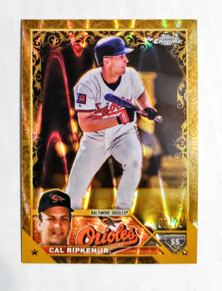Cal Ripken Jr. 2023 Topps Chrome позолоченный No116 RayWave ЗОЛОТОЙ РЕФРАКТОР 07/25 z1 - Изображение 1 из 1
