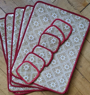 PLACEMATSx5 AND COSTARSx6 FROM THAILAND TABLE SET  ORIGINAL FROM THAILAND,Gift - Image 1 of 4