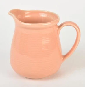Peach Ribbed Ceramic Pitcher - Picture 1 of 6