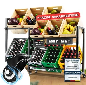 KARASTEIN® Premium Getränkekistenregal für 4/6 Kisten Schwarz 2er Set - NEUWARE - Bild 1 von 12