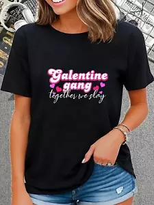Women T-Shirt Round Neck Short Sleeve T-Shirt Women's Graphic Tee - Picture 1 of 12